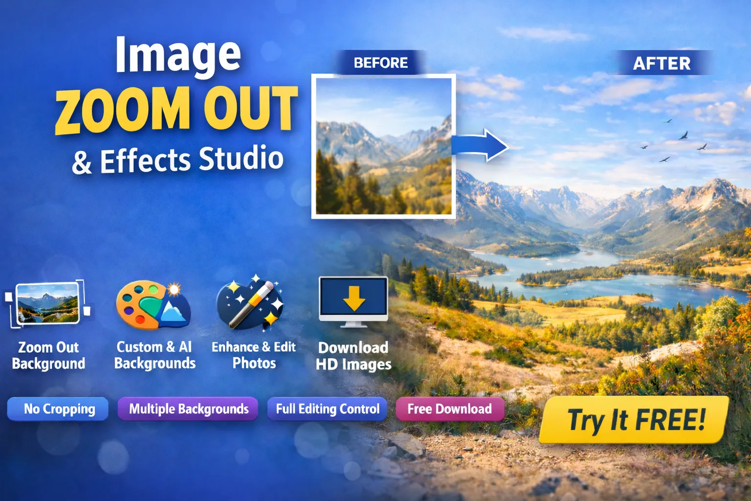 Image Zoom Out & Effects Studio