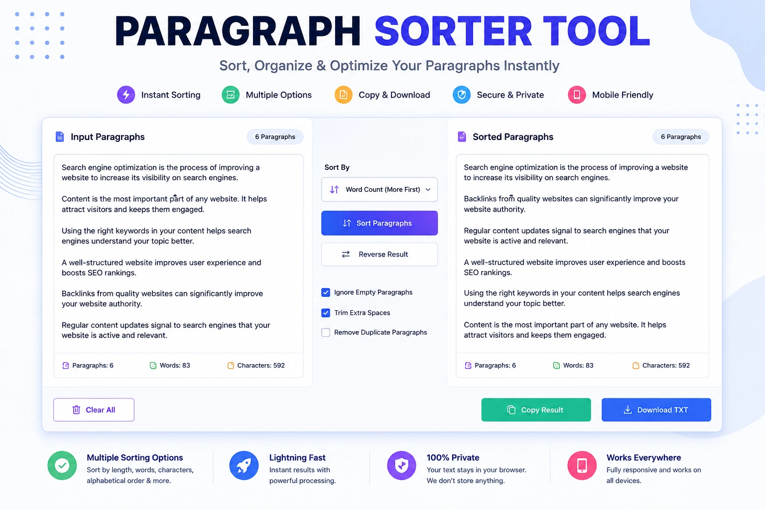 Paragraph Sorter